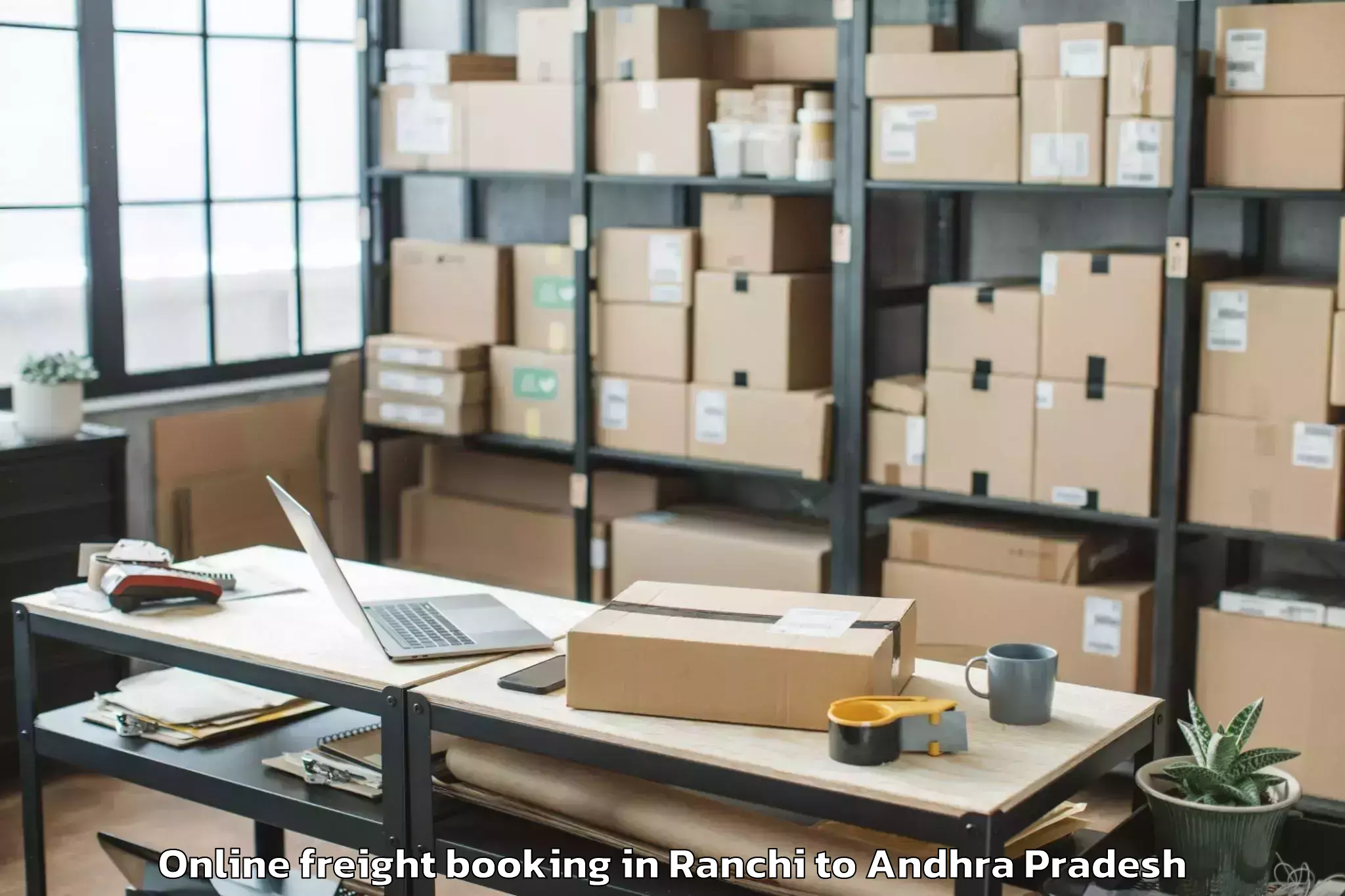 Leading Ranchi to Vajrapukothuru Online Freight Booking Provider